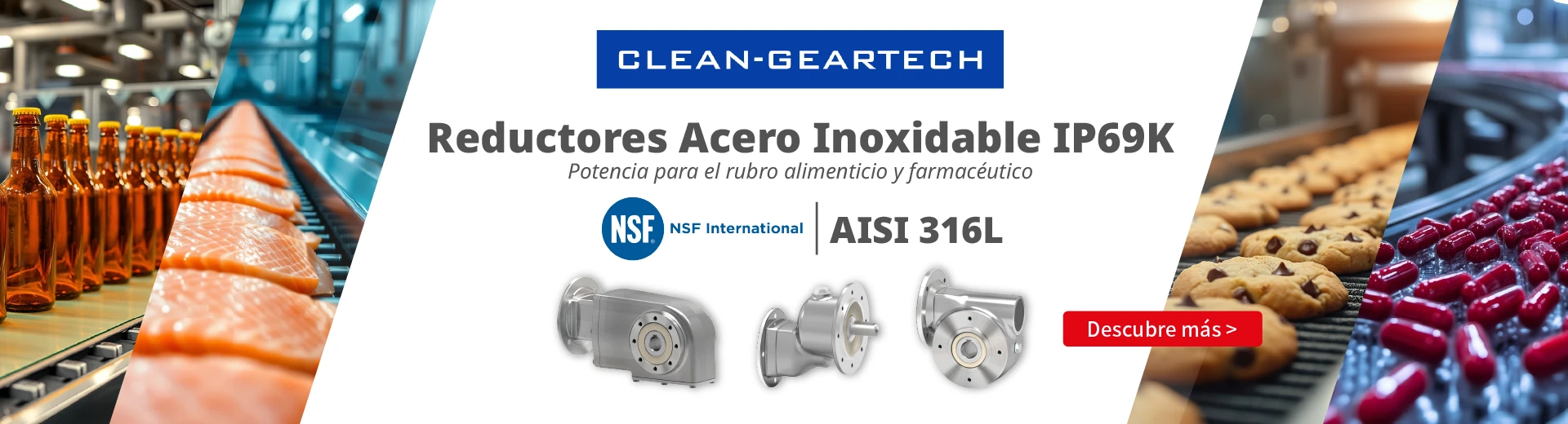 Reductor acero inoxidable